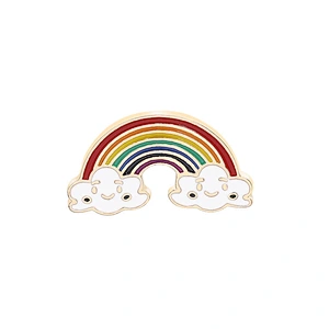 Colorful Custom Metal Rainbow Cloud Enamel Pin