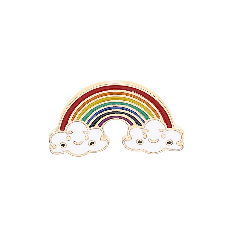 Colorful Custom Metal Rainbow Cloud Enamel Pin
