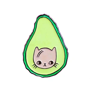 avocado design gold plating brass cloth custom pins