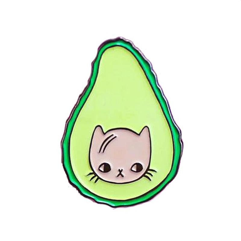 avocado design gold plating brass cloth custom pins