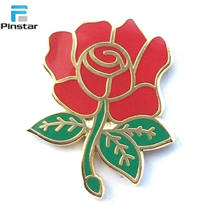 High Quality Custom Kunshan Pinstar Black Soft Enamel Rose Flower Lapel Pin