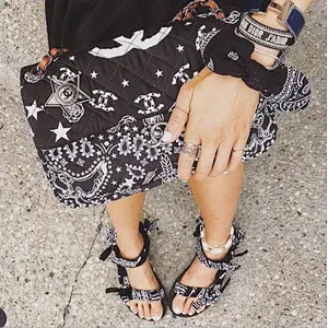2020 New Women Thick Bottom Flat Soft Sole Open Toe Beach Slides Bandana Sandals