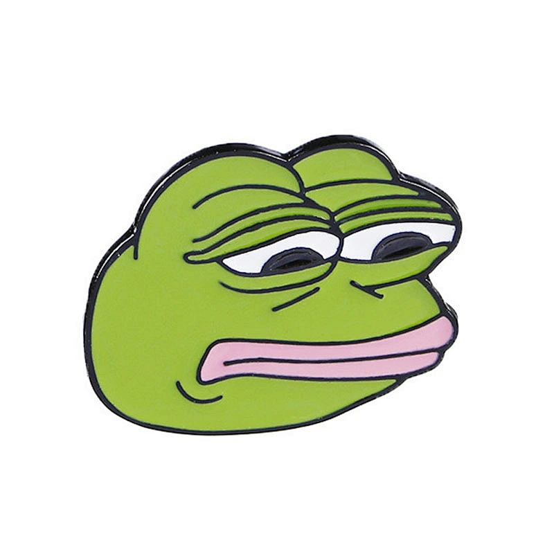 Factory Wholesale Fashion Gift In Stock Sad Smug Pepe The Frog Enamel Pin Brooch for Garment