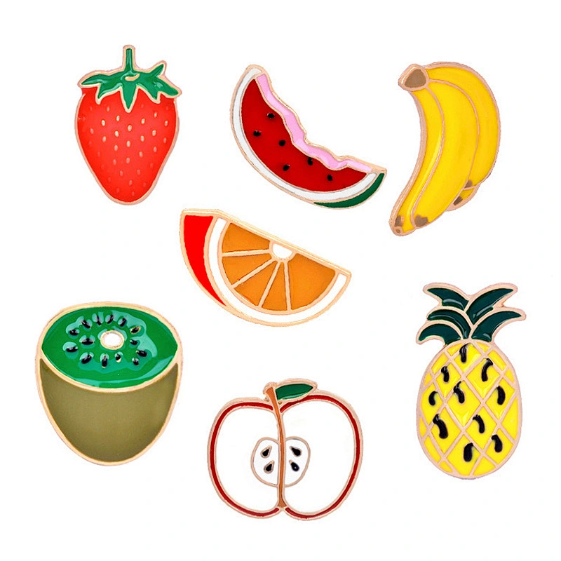 Factory Making Cute Custom Soft Enamel Stock Fruit Lapel Pins