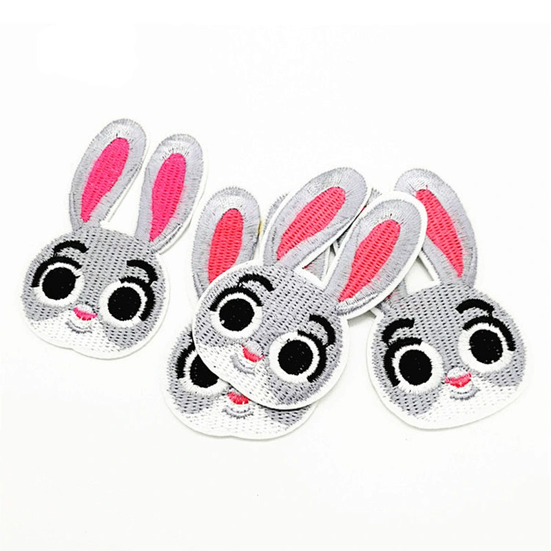 Very cute cartoon rabbit bulk cheap custom embroidery patch