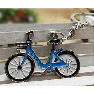 wholesale price Bicycle zinc alloy soft enamel keychains