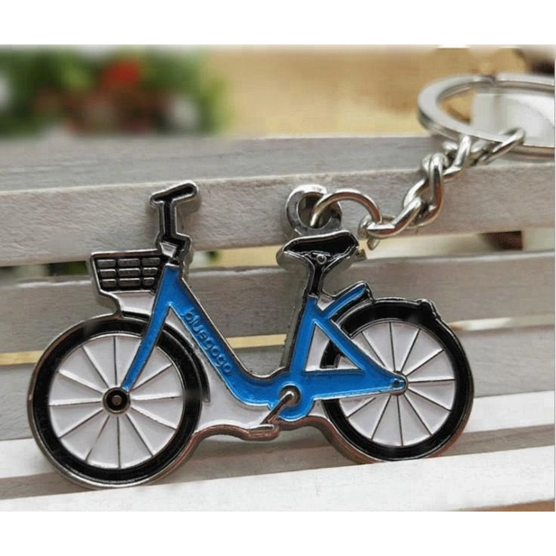 wholesale price Bicycle zinc alloy soft enamel keychains