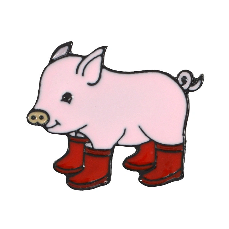 Wholesale Trendy Custom Animal Piggy Metal Badge Cute Pink Pig Enamel Lapel Pin