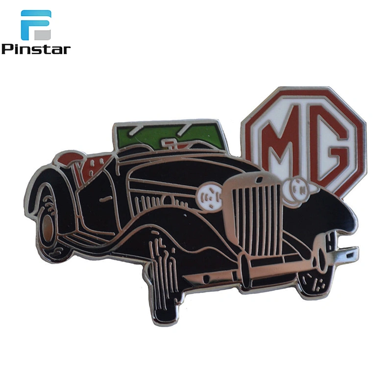 Red convertible classic car custom hard enamel metal lapel pin badges