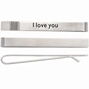 Factory Directly Selling Silver Custom Logo Tie Bar Clip