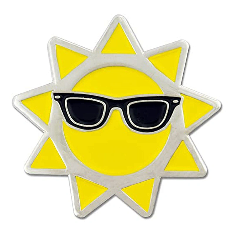 Cool Sun with Sunglasses Summer Enamel Lapel Pin