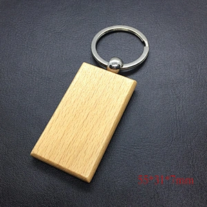 Wholesale high quality promotional customize carving logo blank wooden keychain