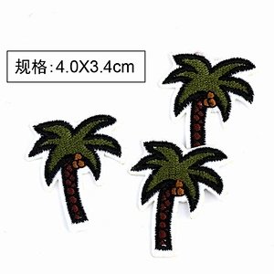 Wholesale In Stock DIY Fruit Embroidery Iron On Patches Custom Palm Tree Patch