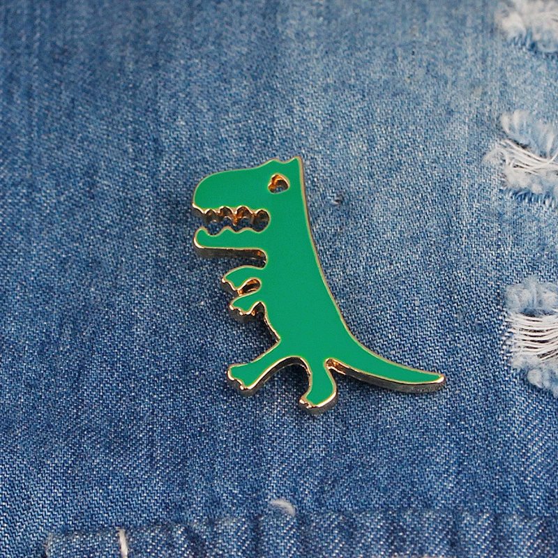 Simple and Lovely Green Dinosaur Lapel Pin Brooch