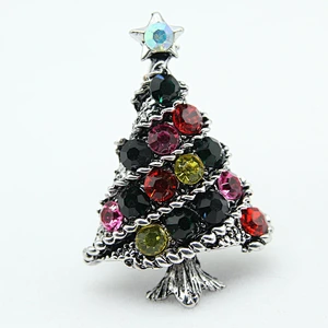 Wholesale Vintage Rhinestone Enamel Christmas Tree Pin Brooch