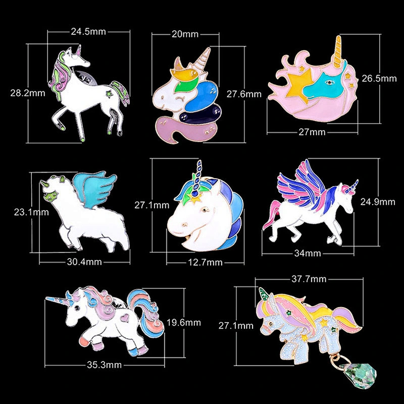 Hot Sale In Stock Beautiful Unicorn Brooch Pin Unicorn Soft Enamel Lapel Pin