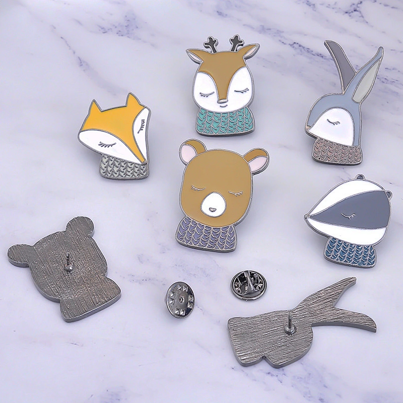 Fox Rabbit Animal Enamel Lapel Pin
