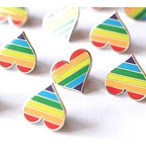Factory Wholesale In Stock Souvenir Gift Gay Pride Rainbow Metal Lapel Pins LGBT Pride Enamel Pin