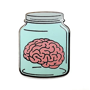 Soft enamel pin custom brain shape badges lapel pins