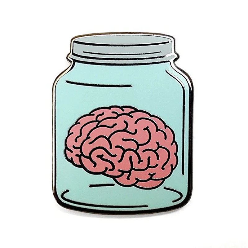 Soft enamel pin custom brain shape badges lapel pins