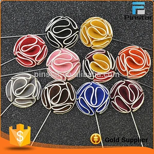 Fabric material fashion long needle pin suit lapel pin flower men