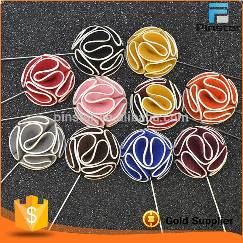 Fabric material fashion long needle pin suit lapel pin flower men