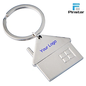 Factory Wholesale Promotional Custom Logo Metal Key Chain House Shaped Keychain