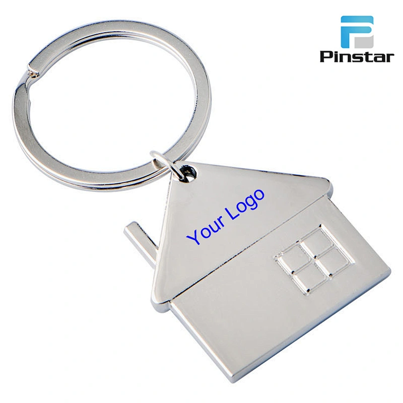 Factory Wholesale Promotional Custom Logo Metal Key Chain House Shaped Keychain