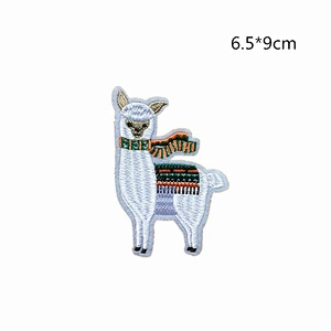 Wholesale In Stock No Minimum Custom Animal Patches Embroidery Alpaca Llama Iron On Patch