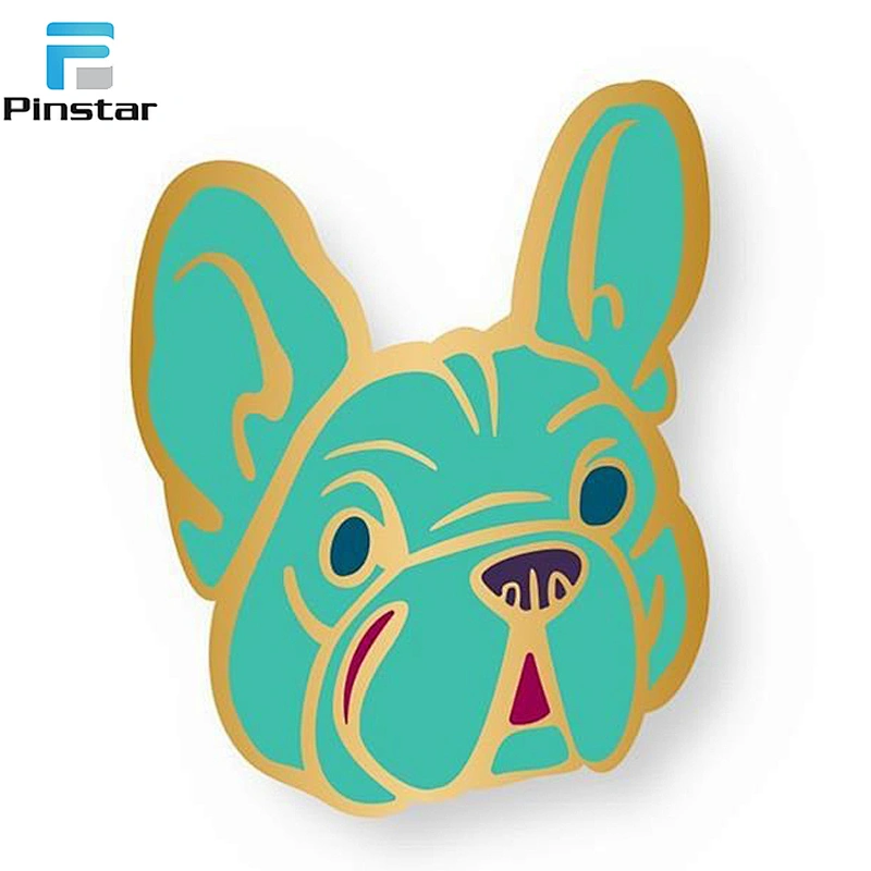 Custom Hard Enamel Cute Animal French Bulldog Lapel Pin