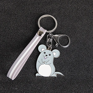 Pink Gray Keychain rat Year of the Rat Keychain 2020 Zodiac Keychains