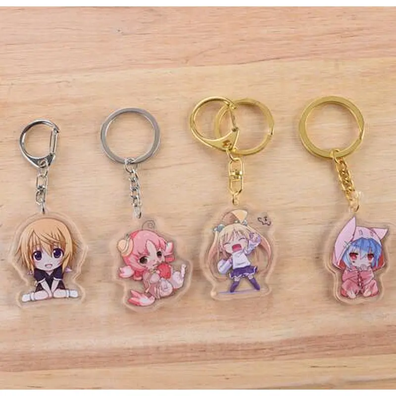 Low MOQ Wholesale acrylic keychain custom shaker keychain acrylic