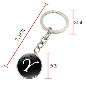 26 different letters English ephabets letter metal charms keychain