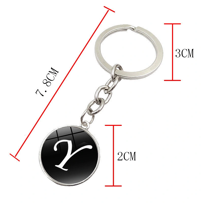 26 different letters English ephabets letter metal charms keychain