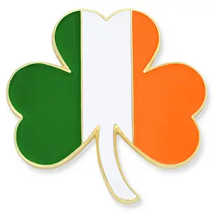 Irish Flag Shamrock St. Patricks Day Enamel Lapel Pin