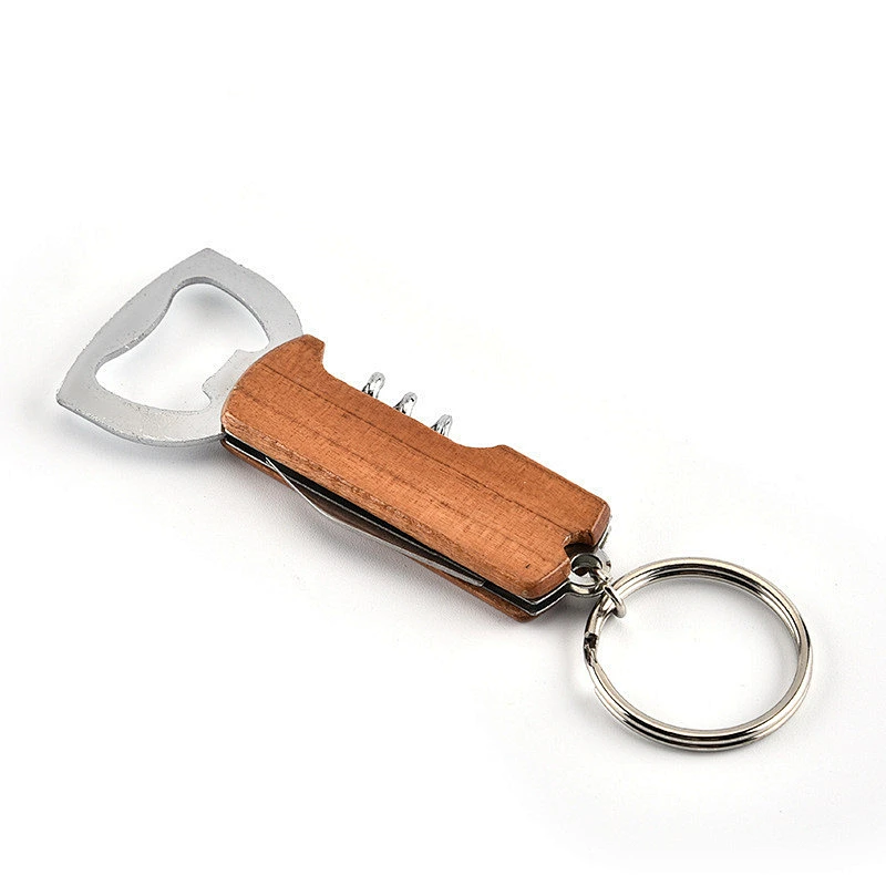 Wooden Handle Multiple Bottle Opener keychain