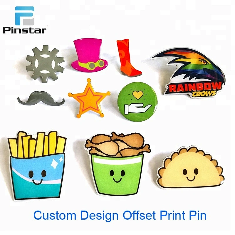 Factory Making Cheap Promotion Gift Offset Print Metal Badge Custom Logo Soft Hard Enamel Lapel Pin