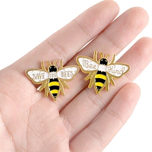Enamel Pin Manufacture Soft Enamel Gold Metal Bee Pins Custom