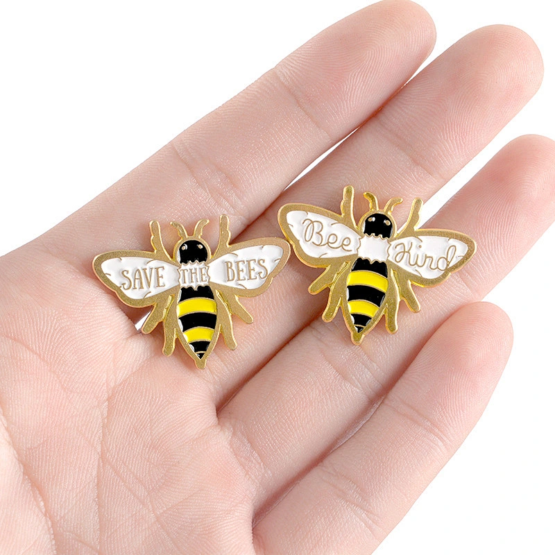 Enamel Pin Manufacture Soft Enamel Gold Metal Bee Pins Custom