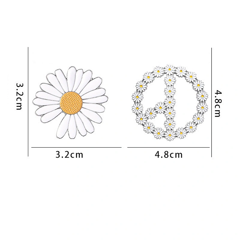 Factory Wholesale In Stock Custom Flower Silver Daisy Enamel Shoe Metal Pin Badge