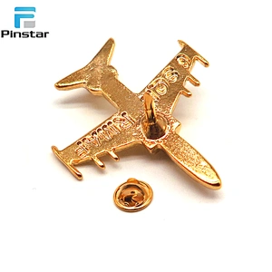 Men Gold Silver Metal 3D Model Airplane Aircraft Lapel Pins China