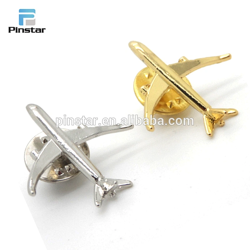 Hot selling custom high quality 3d design airplane shaped metal enamel lapel pin