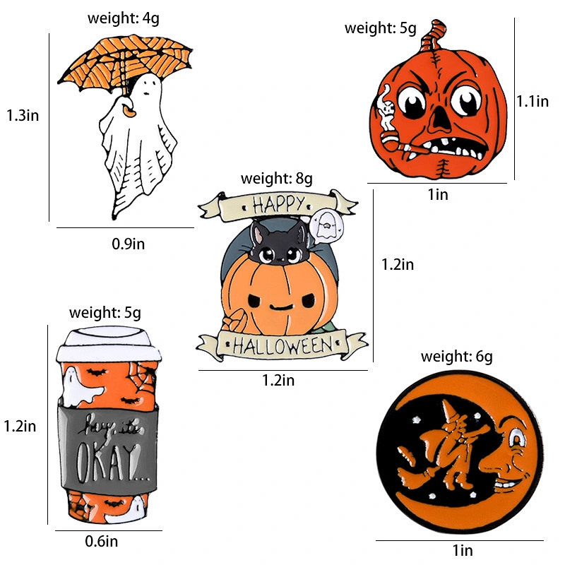 Custom Soft Enamel Halloween Lapel Pin with Rubber Backing