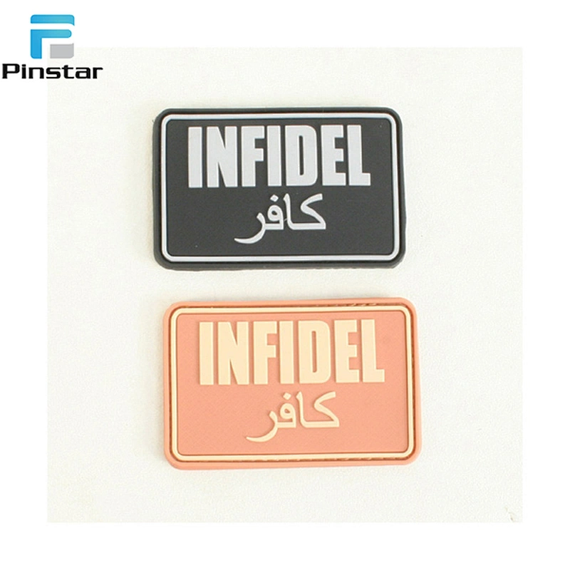 Low MOQ patches wholesale rubber badge custom pvc rubber patch