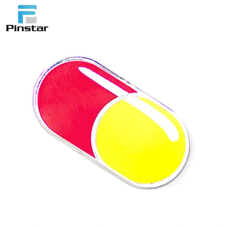 Cheap enamel american football shaped memorial lapel pin badges
