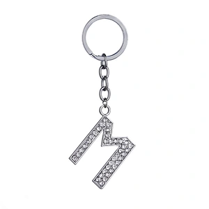 Wholesale In Stock No Mold Fee Diamond Alhabet Letters Letter M Keychain