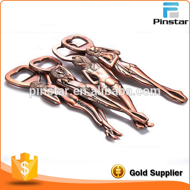 2017 Hot Sale Sexy Girl Zinc Alloy Antique Copper Bottle Opener