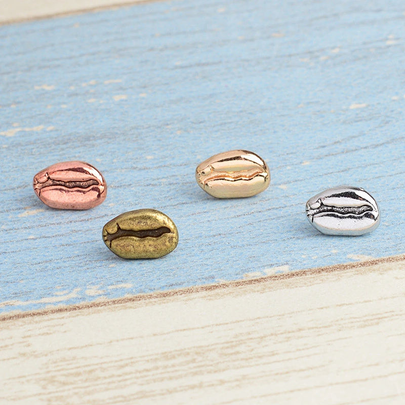 Wholesale In Stock Vintage Mini 3D Coffee Bean Metal Lapel Pin with Butterfly Clasp