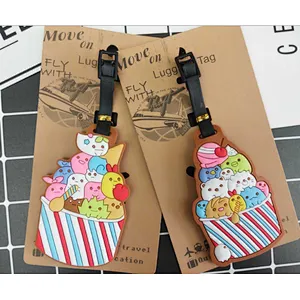 Free sample Summer cute  soft rubber PVC  luggage tag
