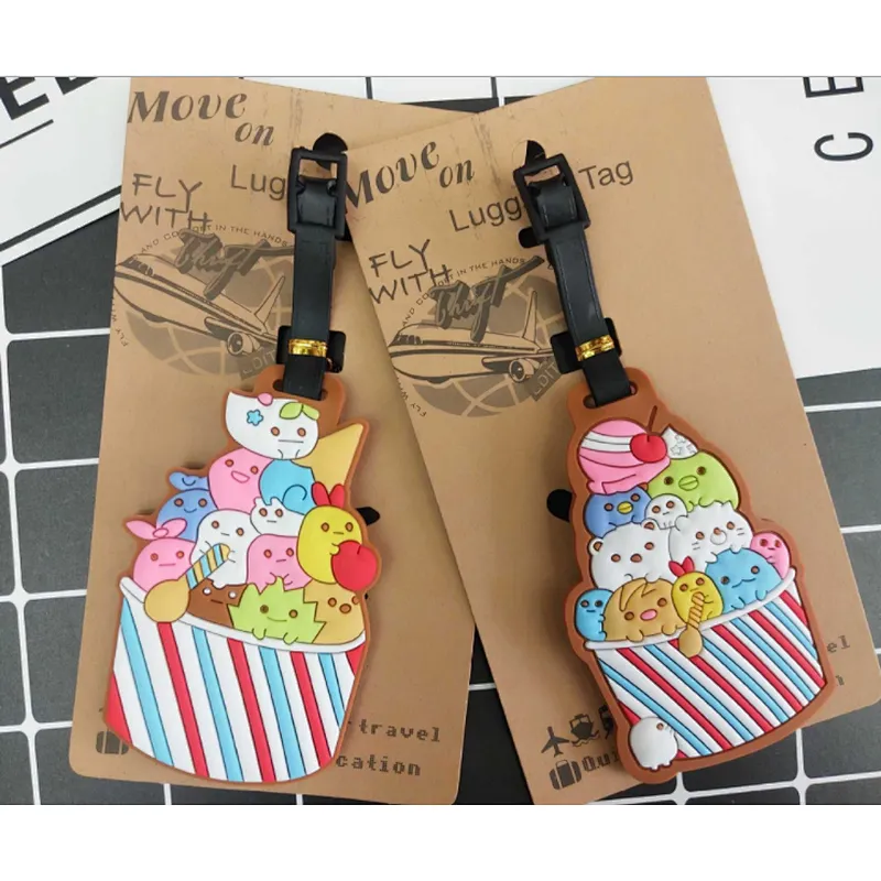 Free sample Summer cute  soft rubber PVC  luggage tag